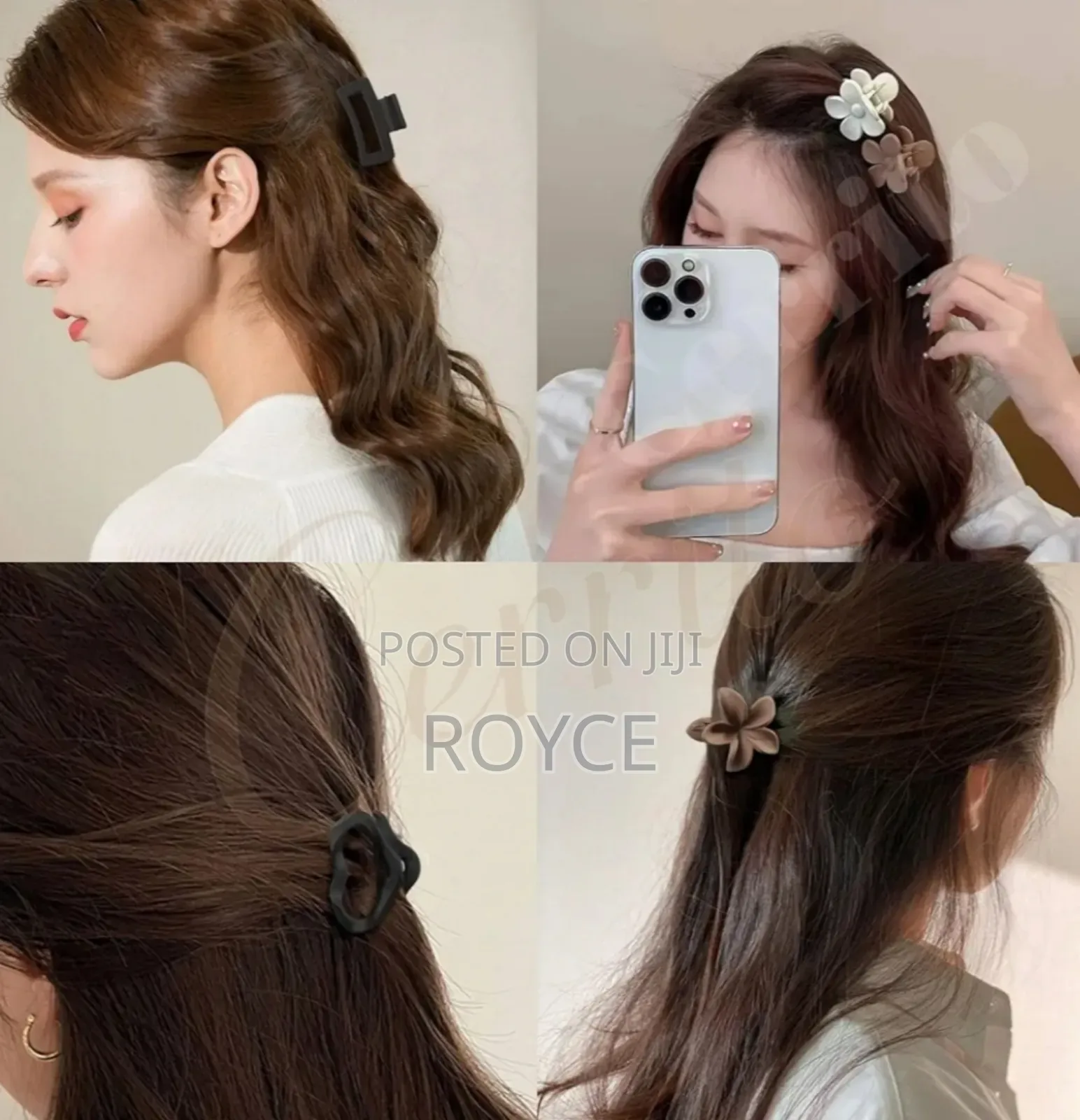 10pcs Geometric Flower Hair Clip Set
