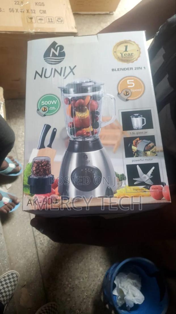 Nunix Ak-500 Powerful 2 in 1 Blender With Glass Jar - 1.5l