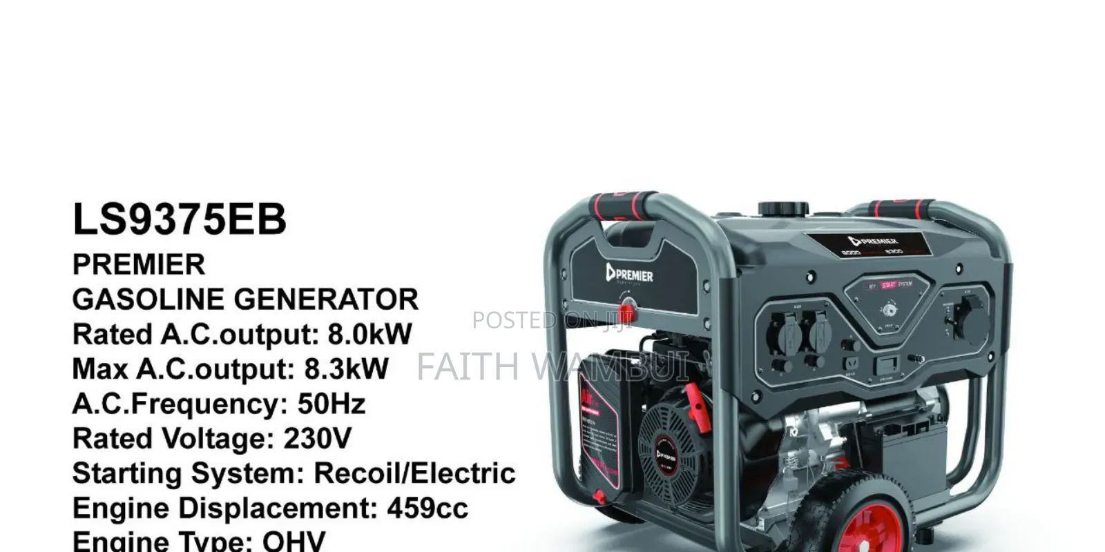 Original Premier Gasoline Generator Output 8.3 Kw Maximum Out Put