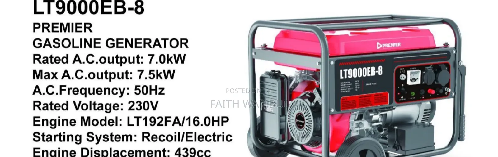 439cc Premier Gasoline Generator/16.0hp Premier Generator
