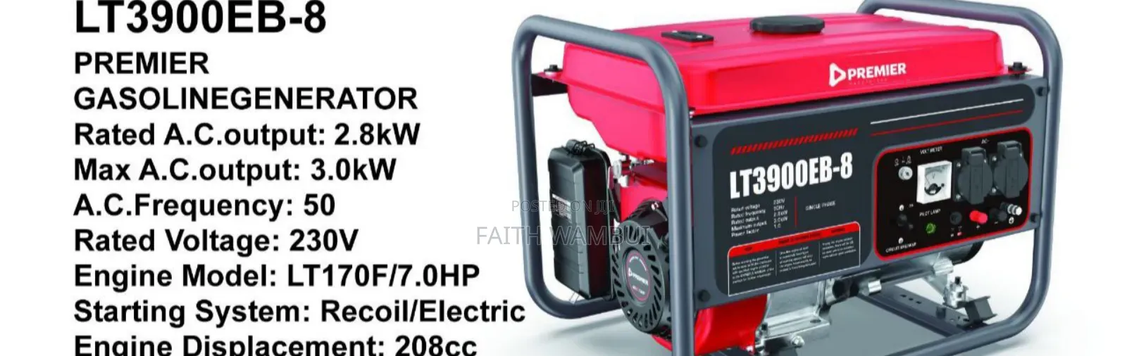 7.0hp Premier Gasoline Generator/2.8kw