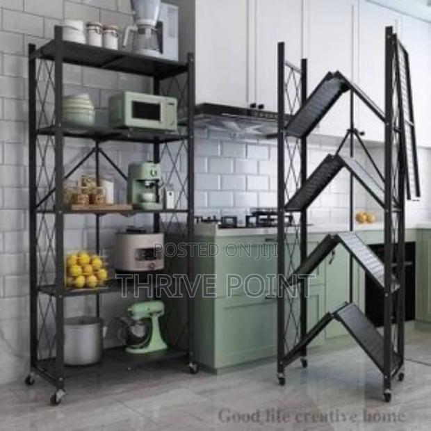 Foldable 5 Layer Metallic Trolley Rack - main view