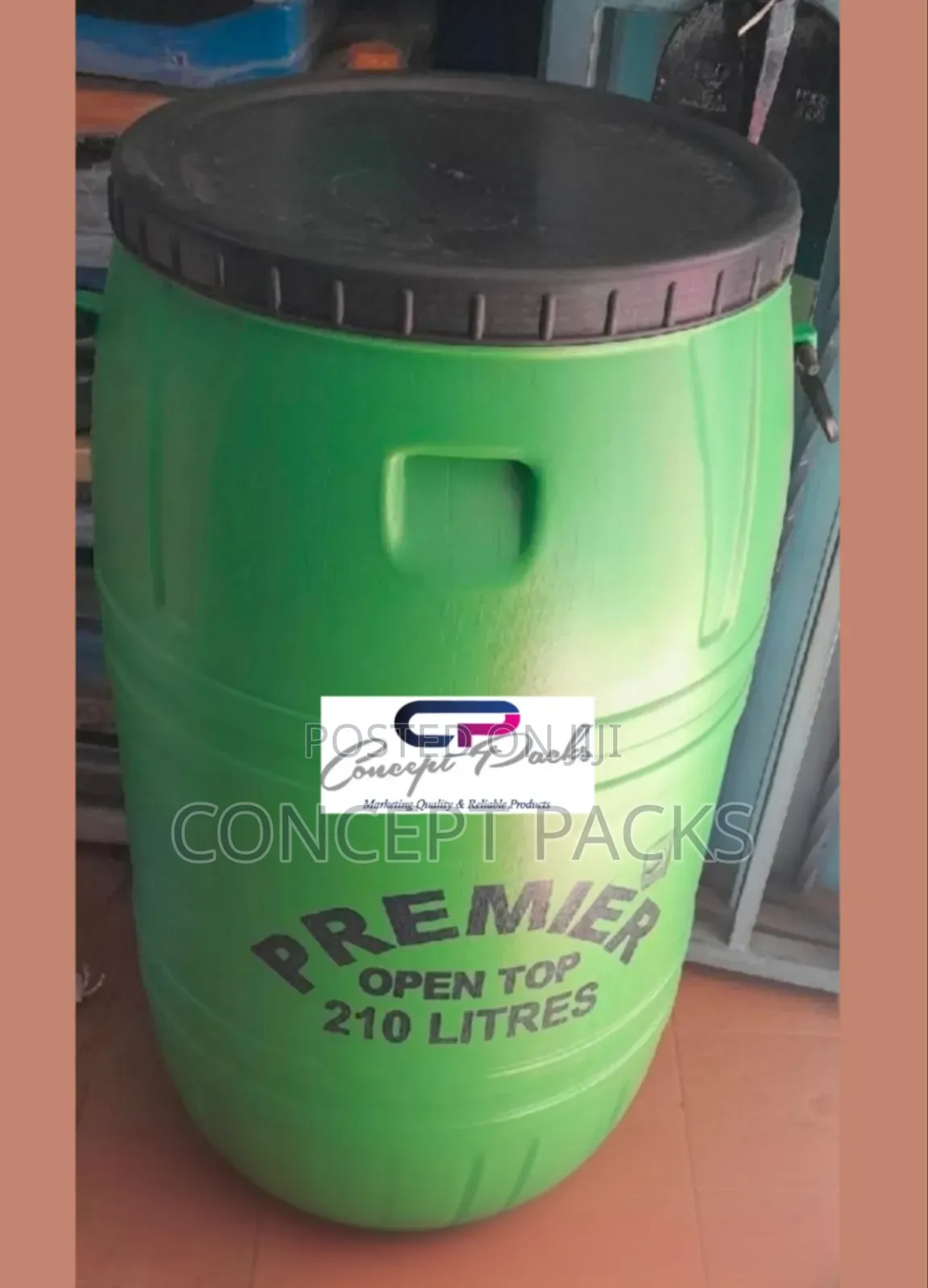 210l Green Open Top Food Grade Tank.