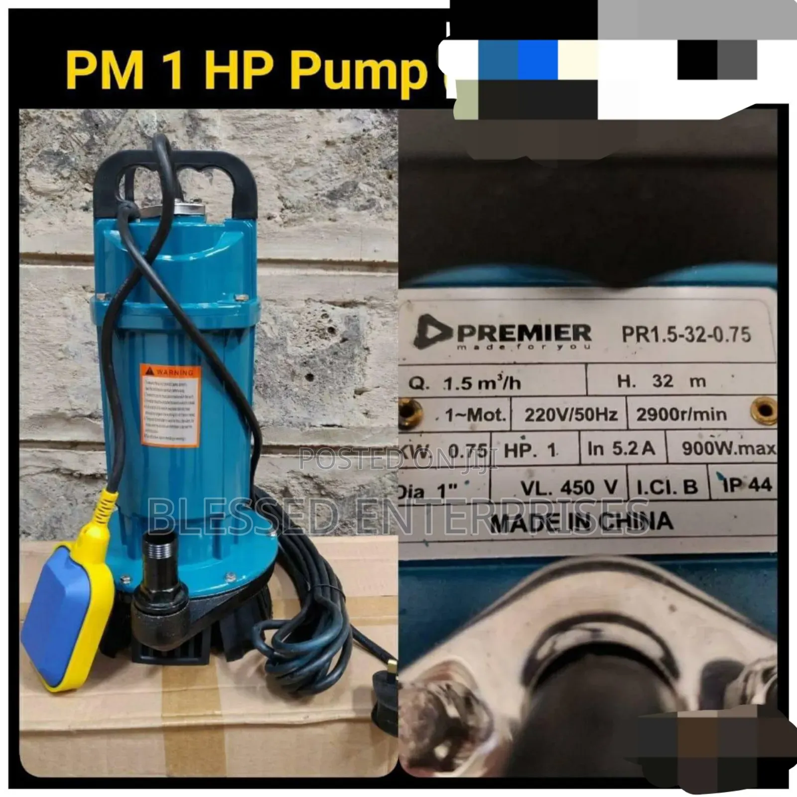 1hp Premier Electric Submersible Pump 900 Watts
