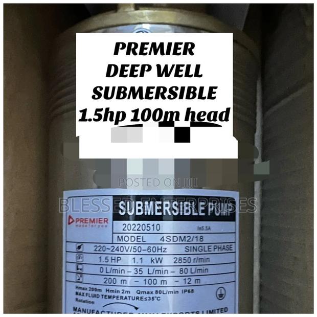 Premier Deep Well 1.5hp 100 Meters Head