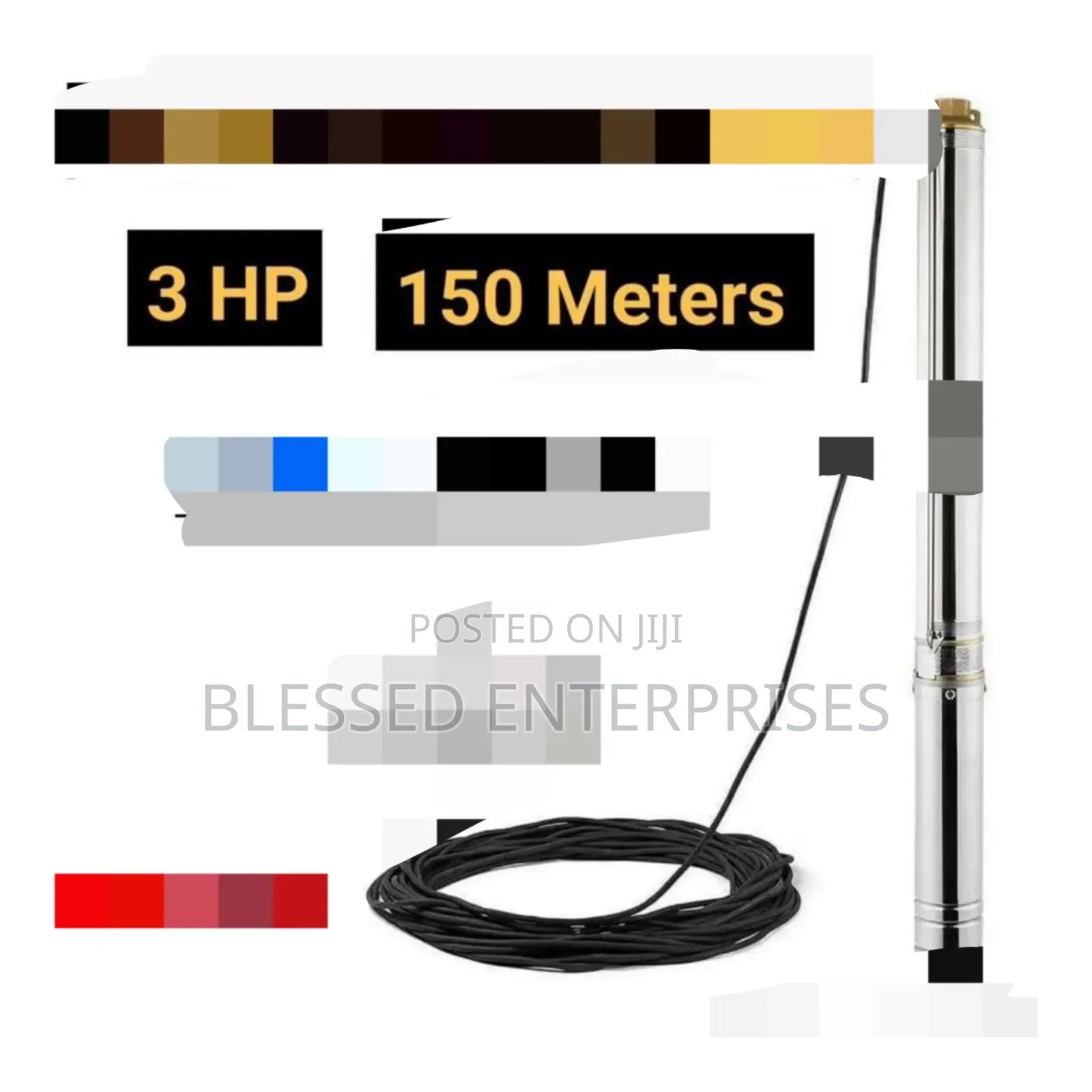3hp 150 Meter Premier Submersible Water Pump Deep Well