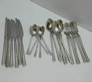 Silver 24 Piece Luxury Stainless Steel Cutlery Set
