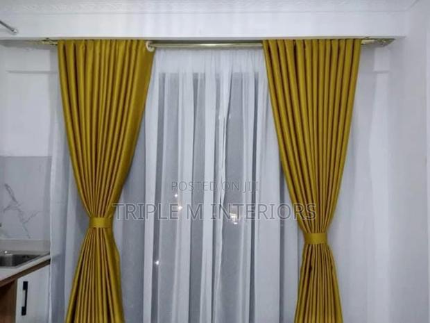 Mustard Black Out Curtains