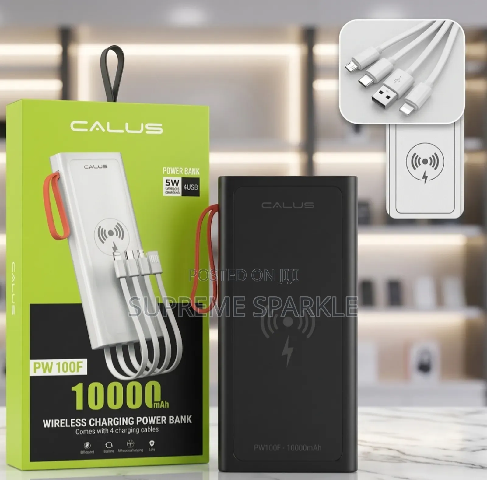 Calus Pw100f Wireless Charging Power Bank. 10000mah.