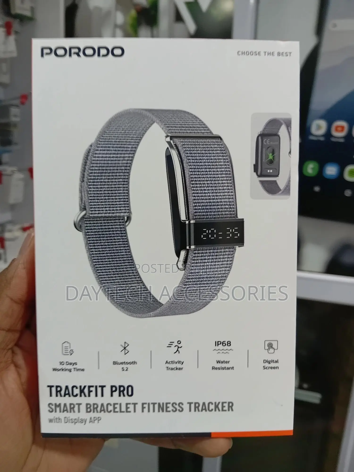 Porodo Trackfit Pro Smart Bracelet Fitness Tracker.