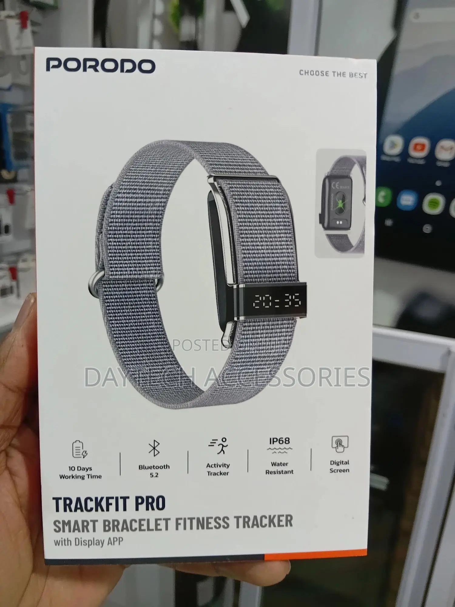 Porodo Trackfit Pro Smart Bracelet Fitness Tracker.