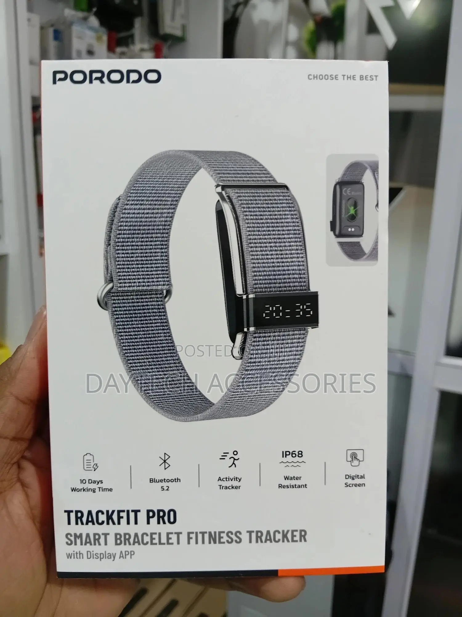 Porodo Trackfit Pro Smart Bracelet Fitness Tracker.