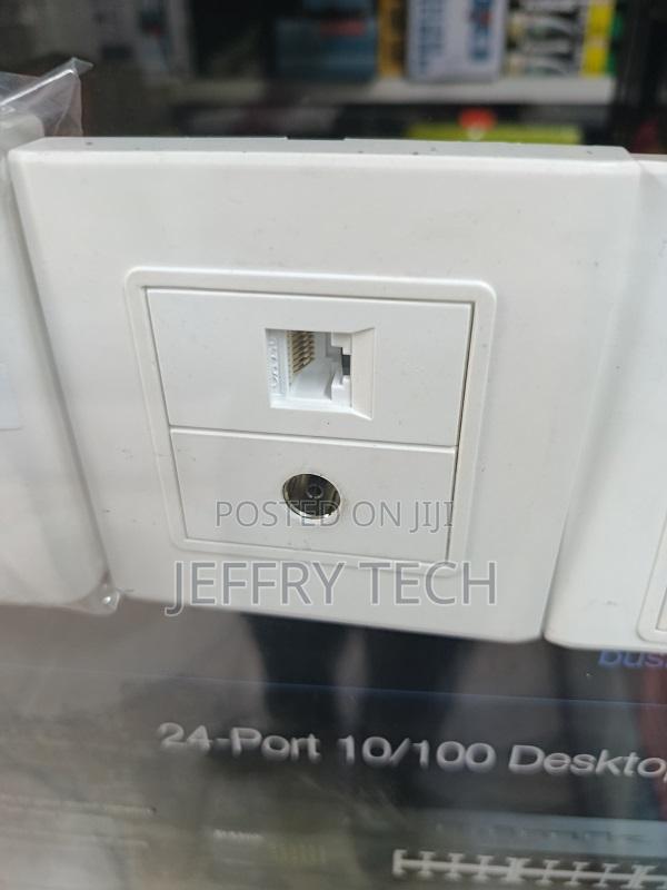 Wall Faceplate Integrates Lan (Ethernet) Socket and a Tv Coaxial