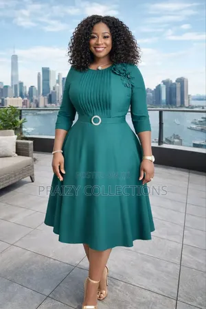 Cute Skater Dress With a Pleated Frontal Design