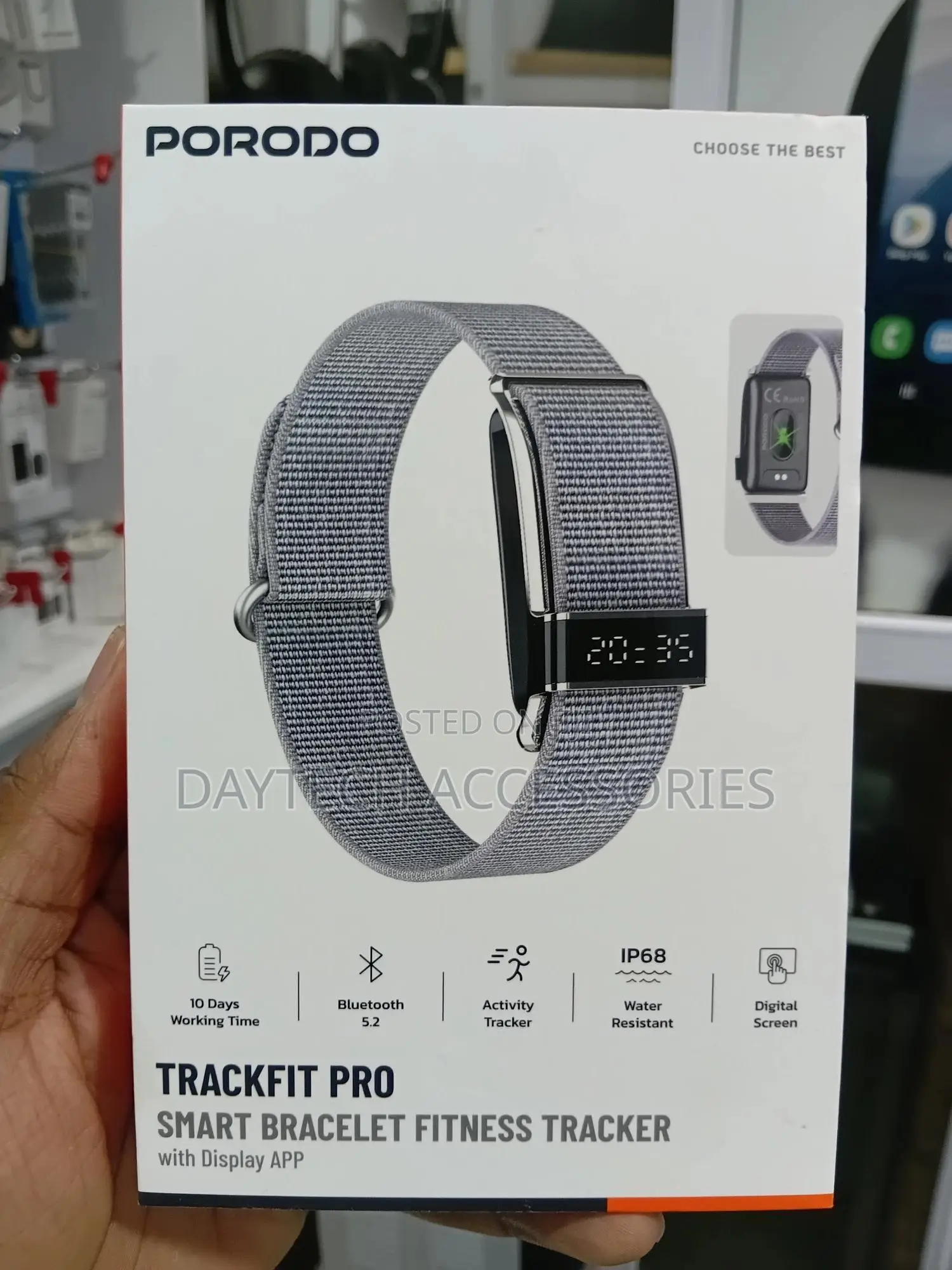 Porodo Trackfit Pro Smart Bracelet - Black