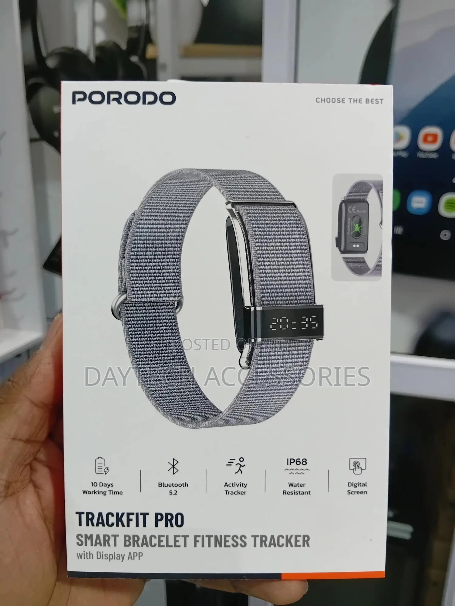 Porodo Trackfit Pro Smart Bracelet - Black