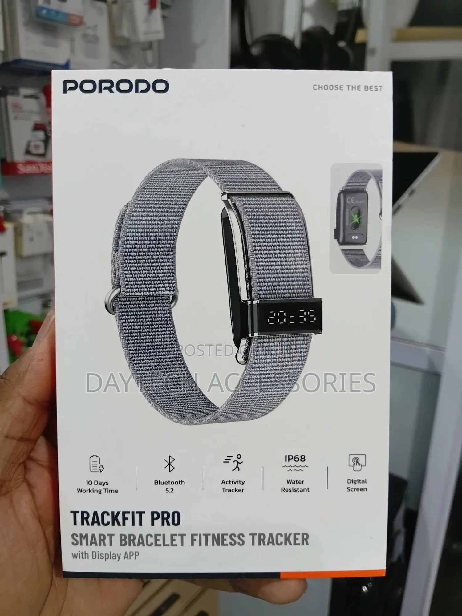 Porodo Trackfit Pro Smart Bracelet - Black