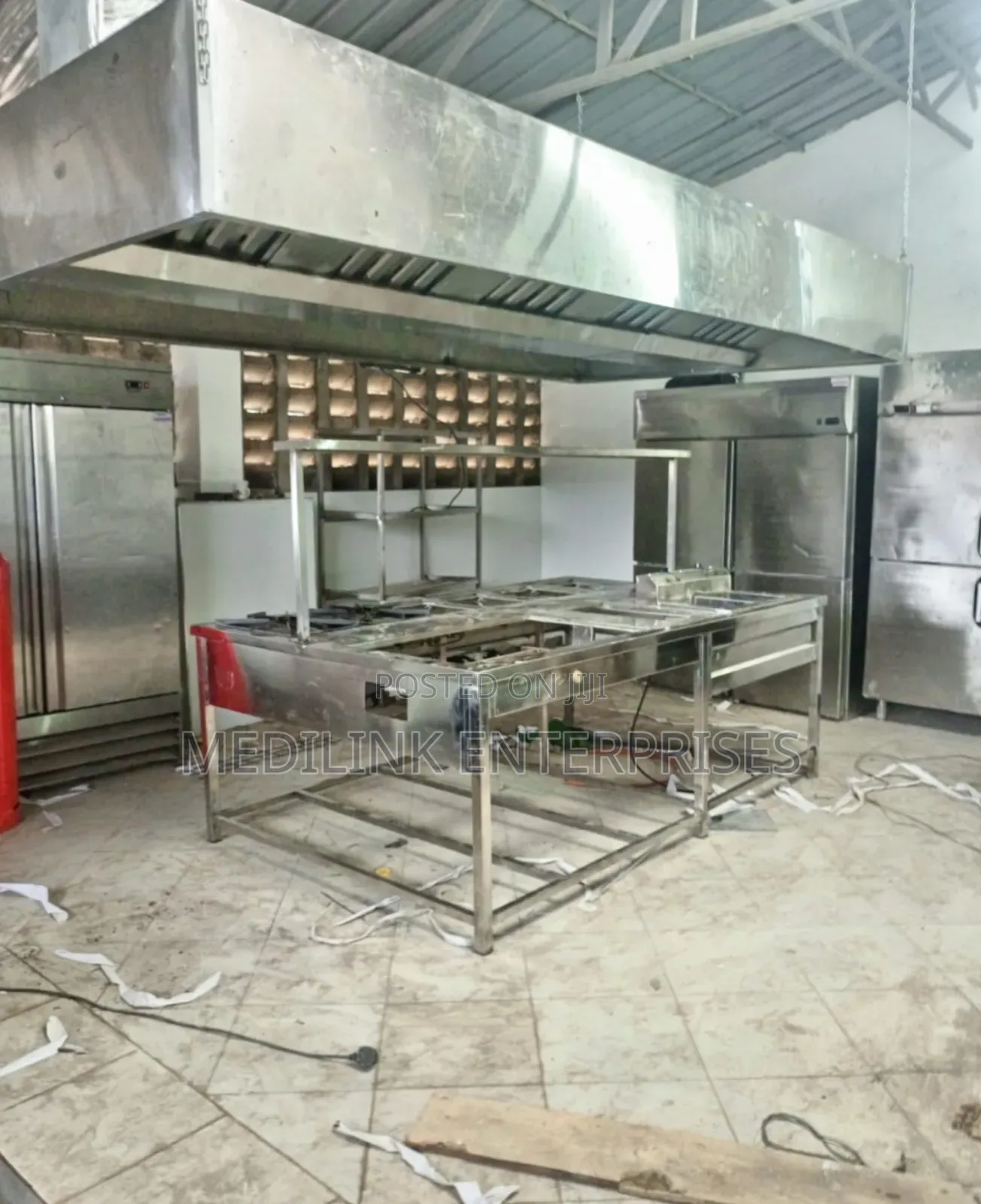 Stainless Commercial Kitchen Setp(Combined Rage+Hood)