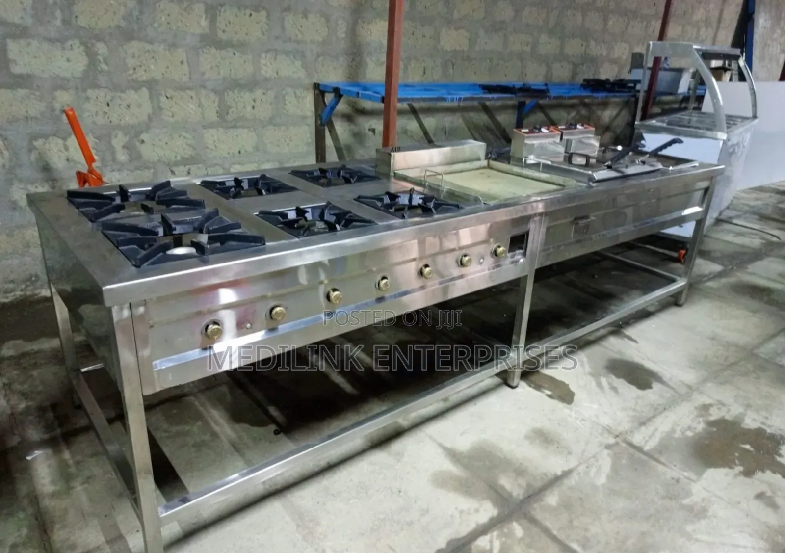 Commercial Kitchen Stainless Combined Cooker (6-Burner+Grindle+Fryers)