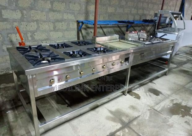 Commercial Kitchen Stainless Combined Cooker (6-Burner+Grindle+Fryers)