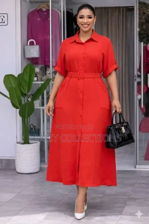 Pure Linen Buttoned Dress