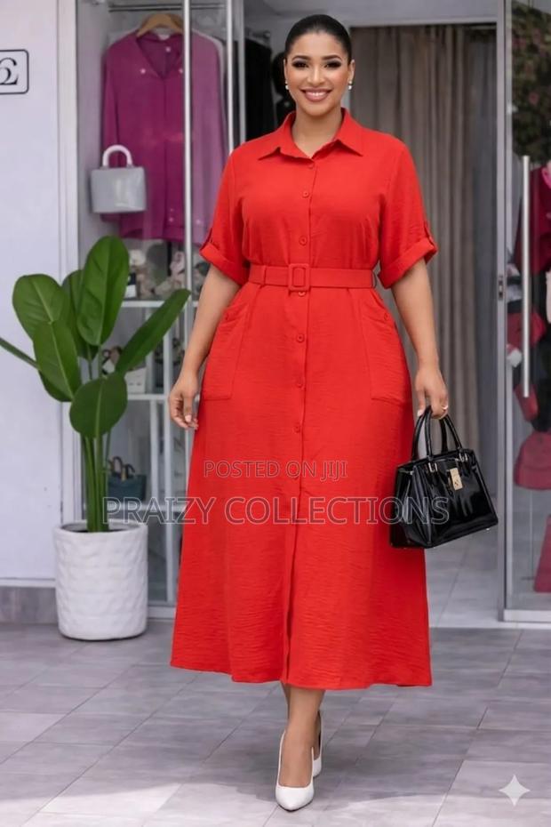 Pure Linen Buttoned Dress - thumbnail 2