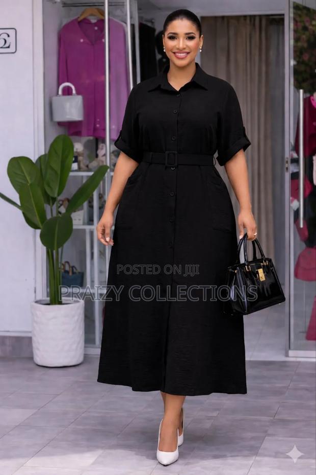 Pure Linen Buttoned Dress - thumbnail 4