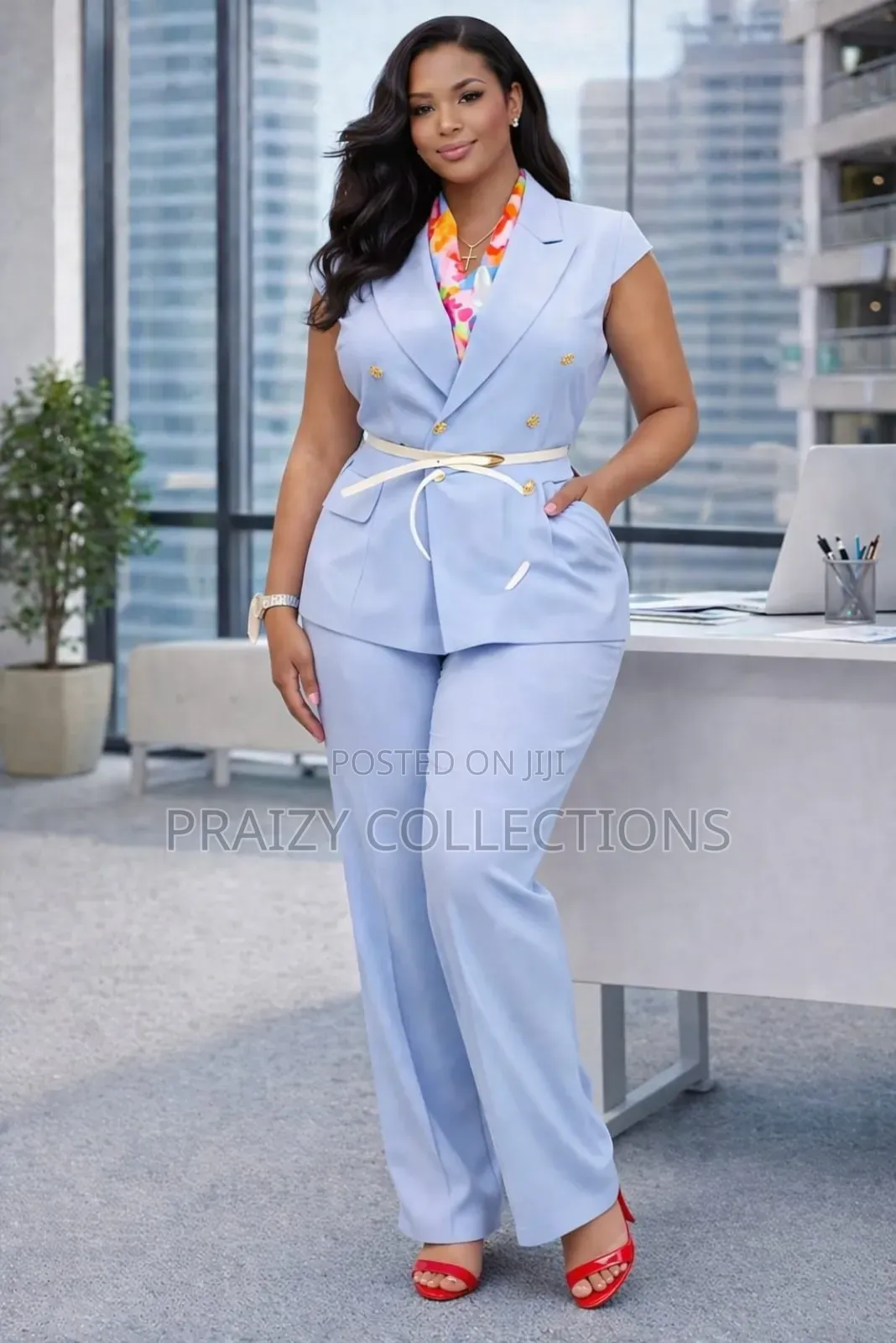 Classy High Quality 2-Pieces Ladies Trouser Suit Set