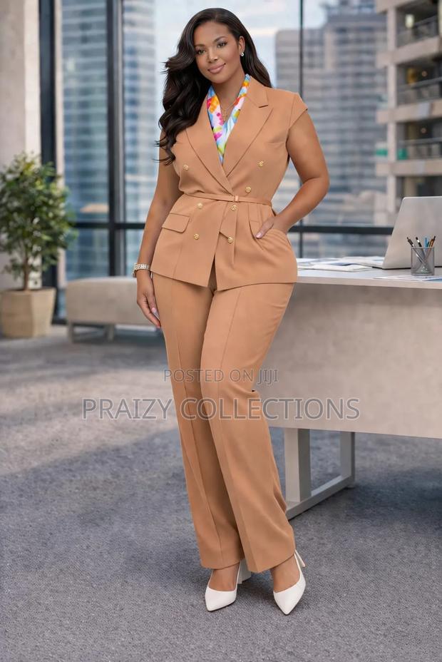 Classy High Quality 2-Pieces Ladies Trouser Suit Set - thumbnail 6