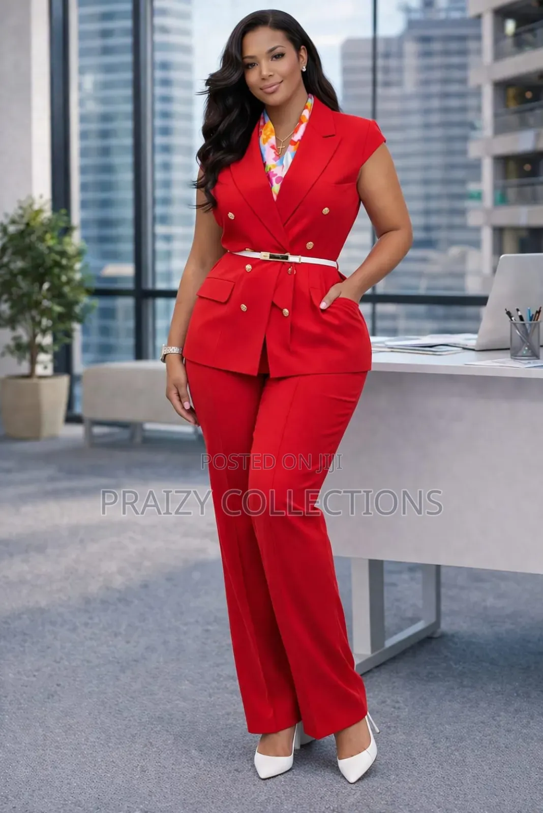 Classy High Quality 2-Pieces Ladies Trouser Suit Set