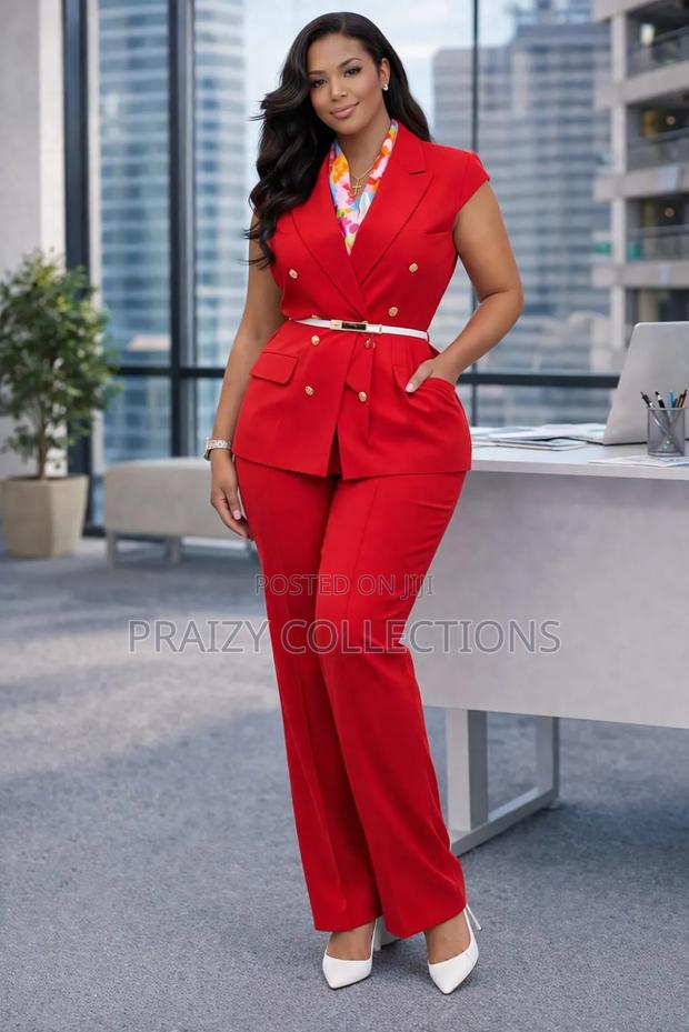 Classy High Quality 2-Pieces Ladies Trouser Suit Set - thumbnail 7