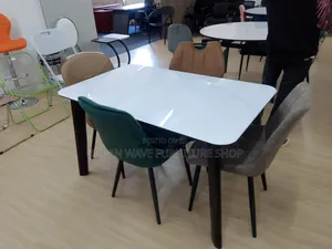 Modern Dining Table Multicoloured Chairs