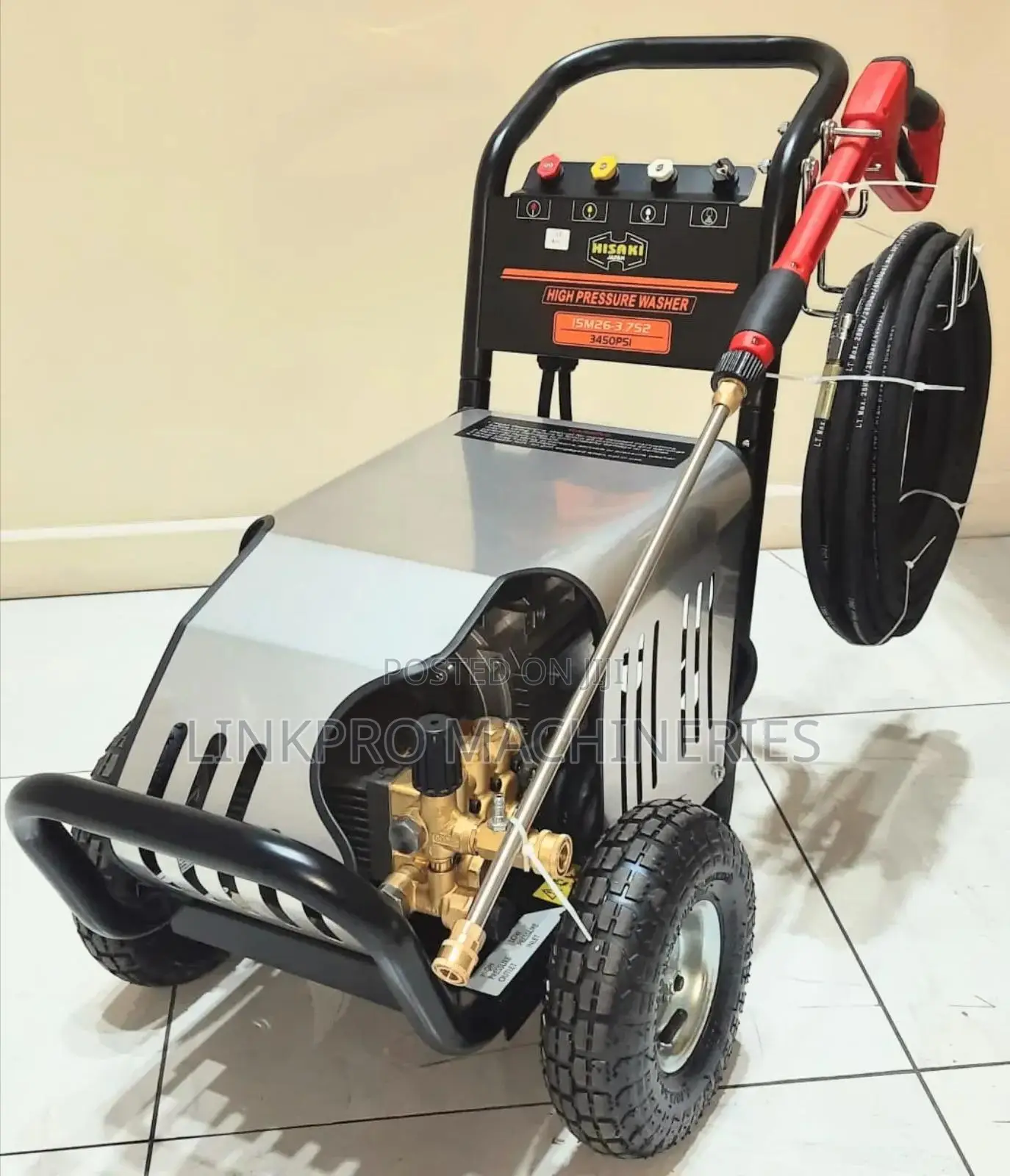Hisaki Electric Pressure Washer 5hp Motor Single Phase 3450psi