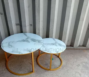Modern Marble Nesting Coffee Table (Glass Effect)