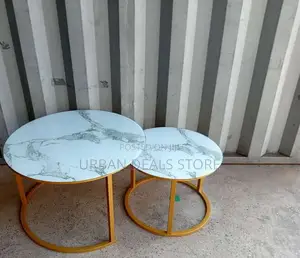 Modern Marble Nesting Coffee Table (Glass Effect)