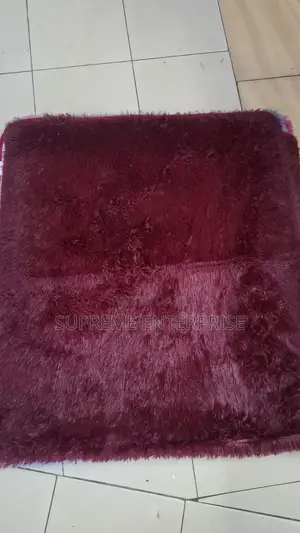 Maroon Fluffy Carpet With Size 7*8