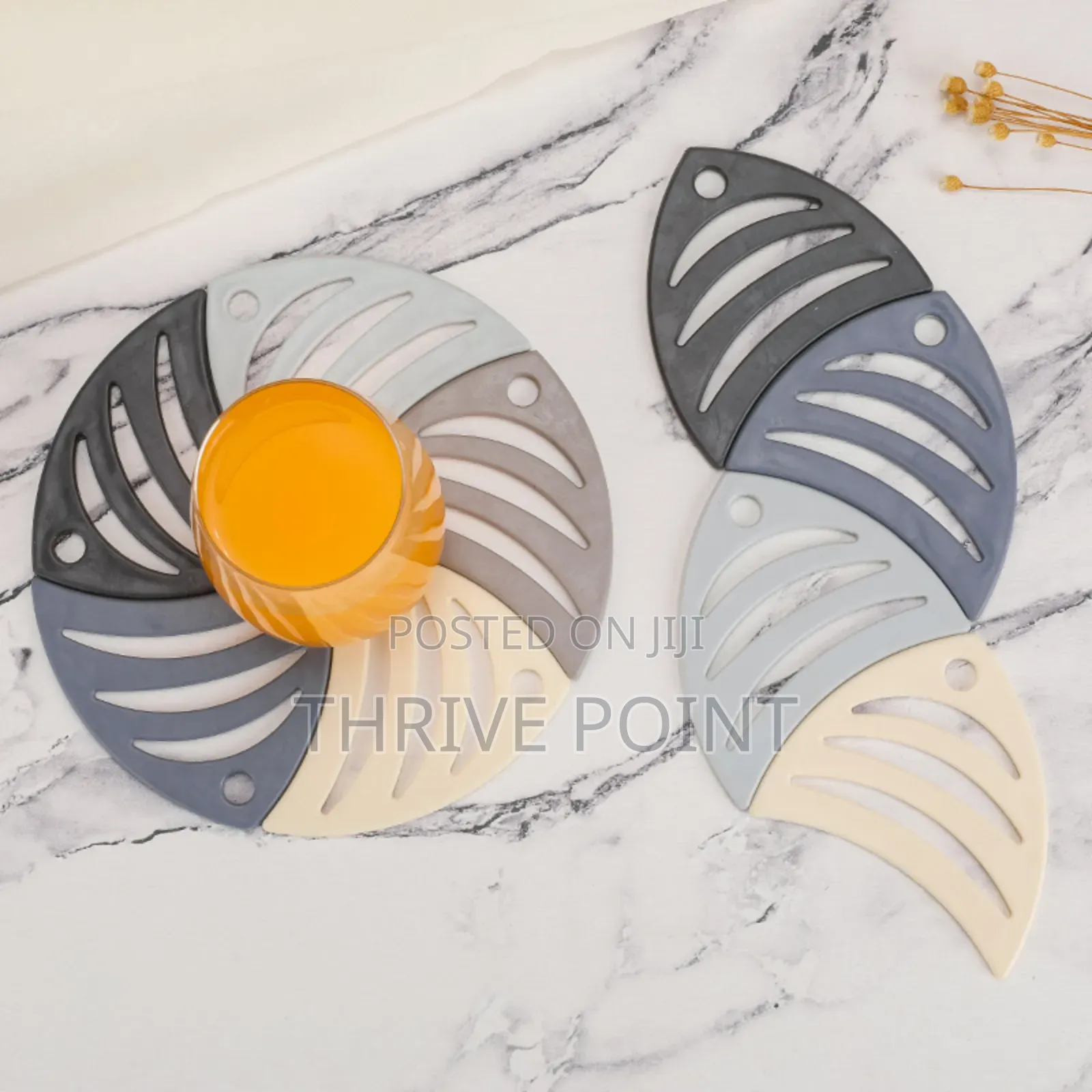 5 Pieces Fish Shaped Silicone Coasters