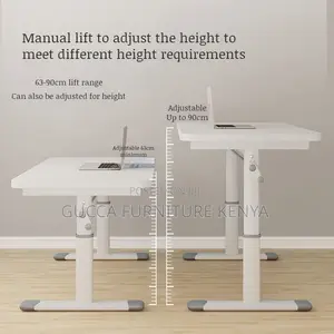 White Manual Adjustable Standing Gaming Desk