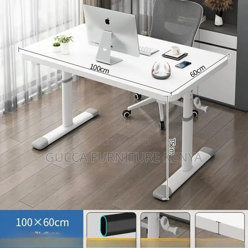 White Manual Adjustable Standing Gaming Desk
