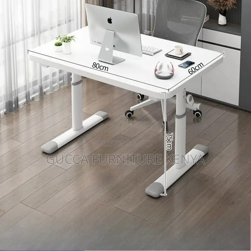 White Manual Adjustable Standing Gaming Desk