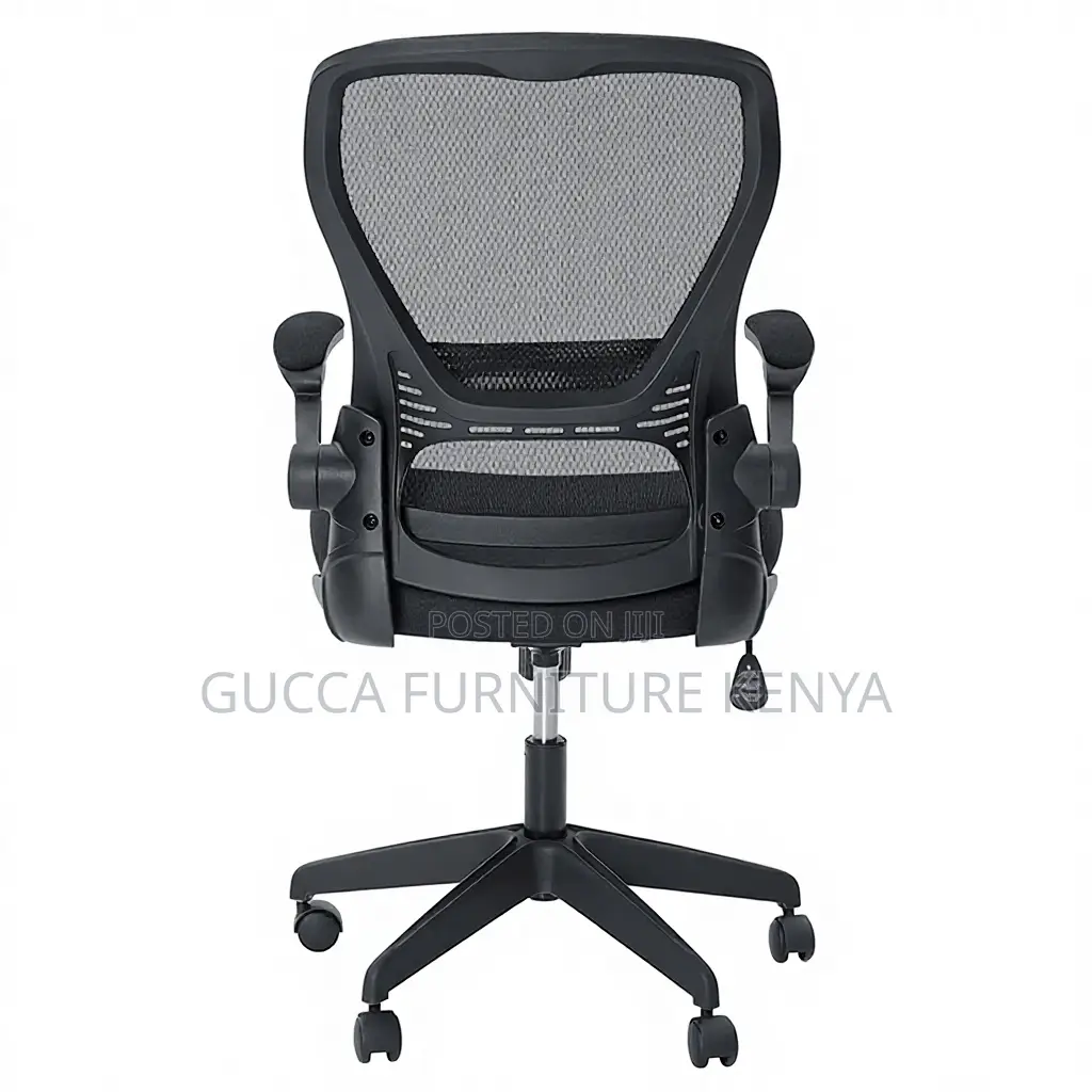 Orthopedic Mid-Back Swivel Chair With Flip Armrest