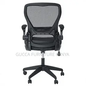 Orthopedic Mid-Back Swivel Chair With Flip Armrest