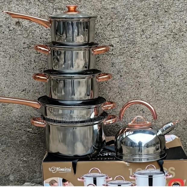 Yimeitai Premium Stainless Steel Cookware Set 12pcs With Lids Pans
