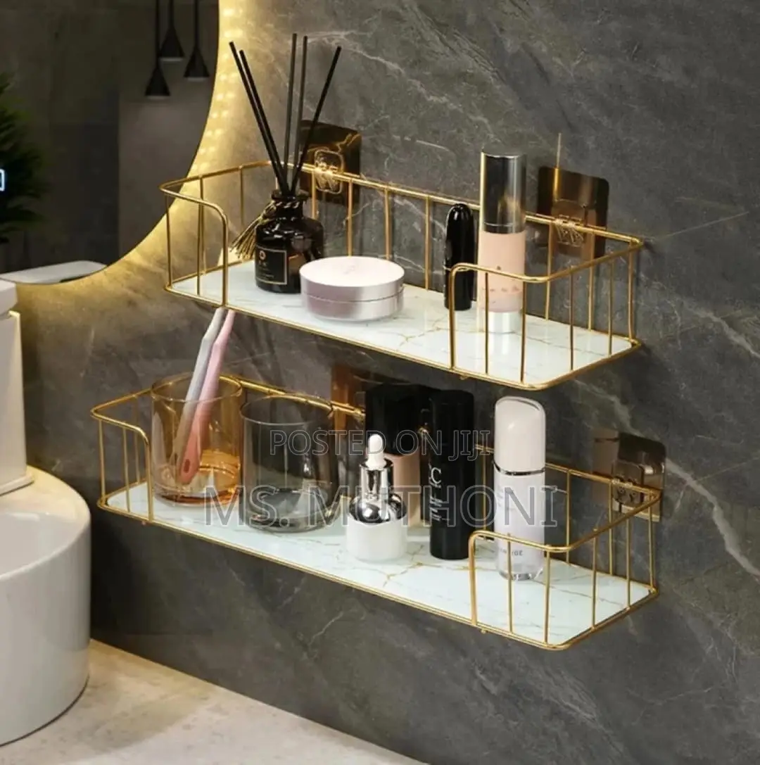 Luxury Bathroom Shelf With Mable Glass Plate*