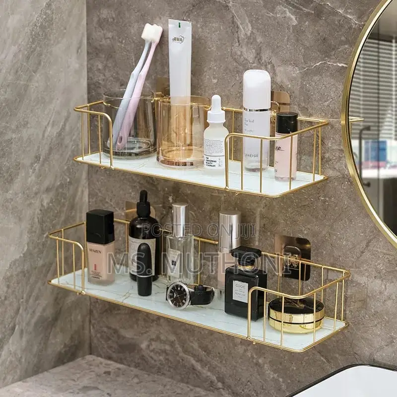 Luxury Bathroom Shelf With Mable Glass Plate*
