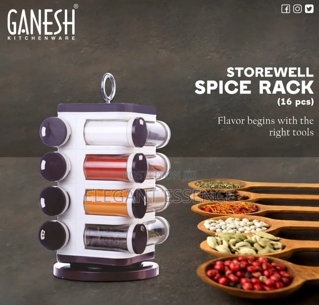 Ganesh Revolving Spice Rack 16pc Jar
