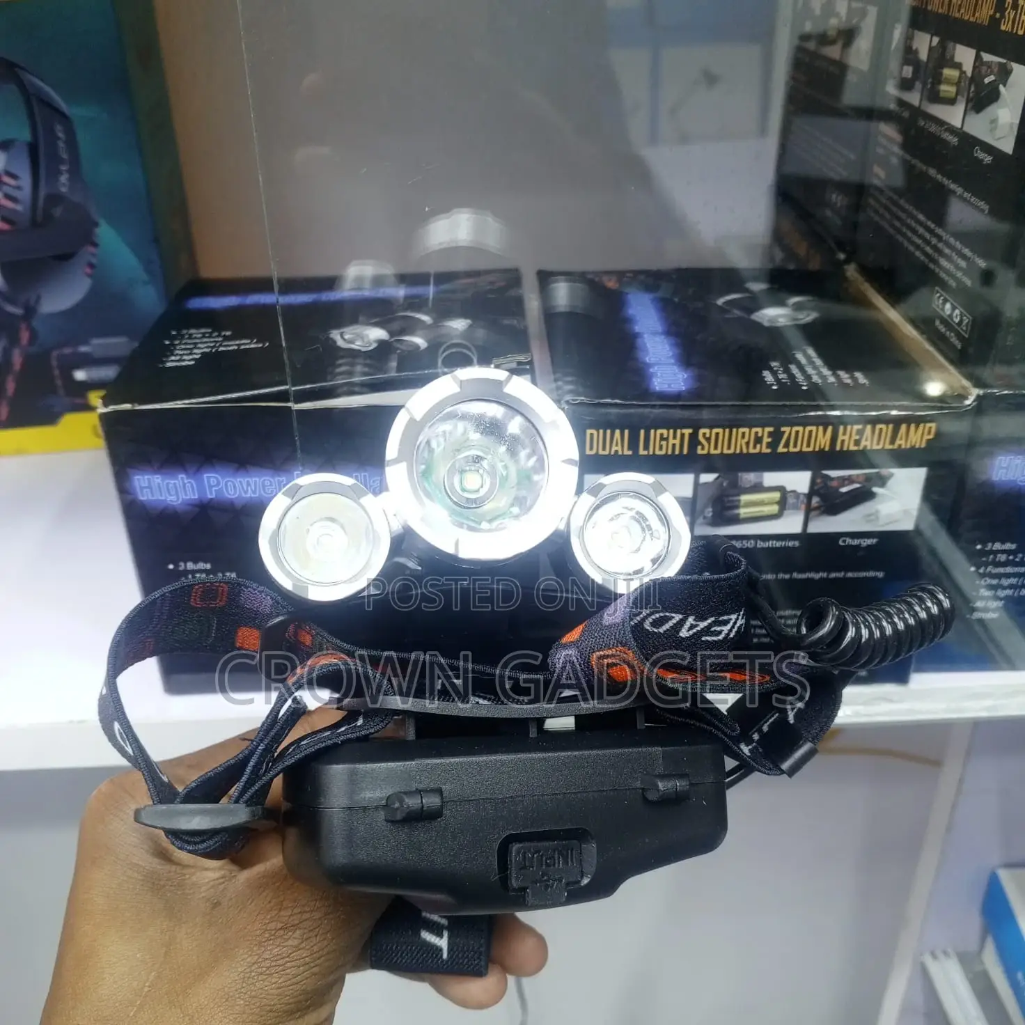 Rechargeable 3-Bulb Led Headlamp, T6 Led Bulbs