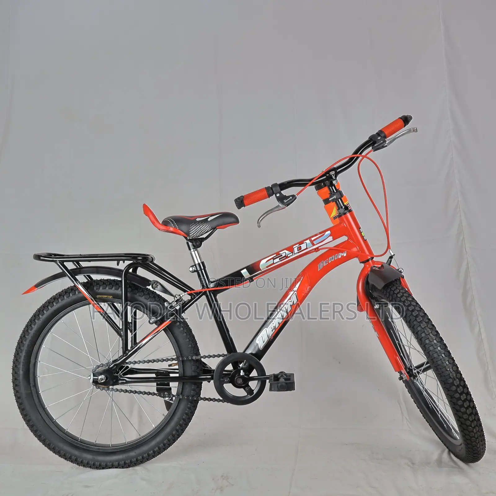 Durable Denim 20" Bike (Black/Red Edition)