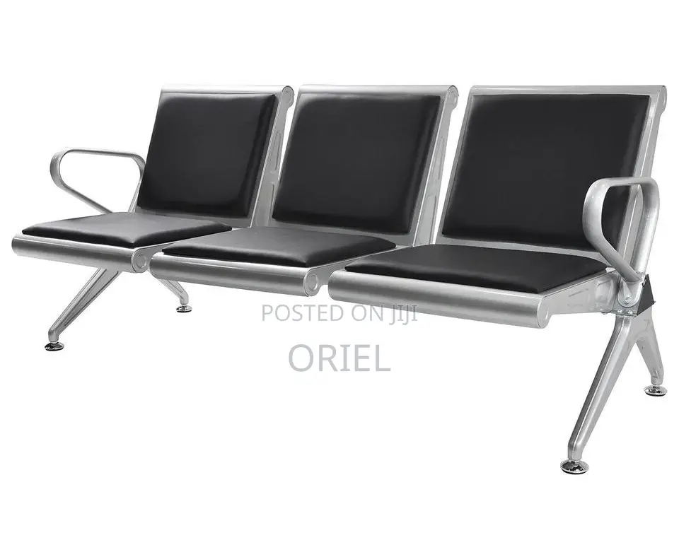 Office Bench : 3-Seater Padded Office Reception Ideal Waiting Bench