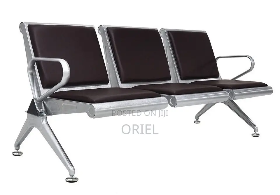 Office Bench : 3-Seater Padded Office Reception Ideal Waiting Bench